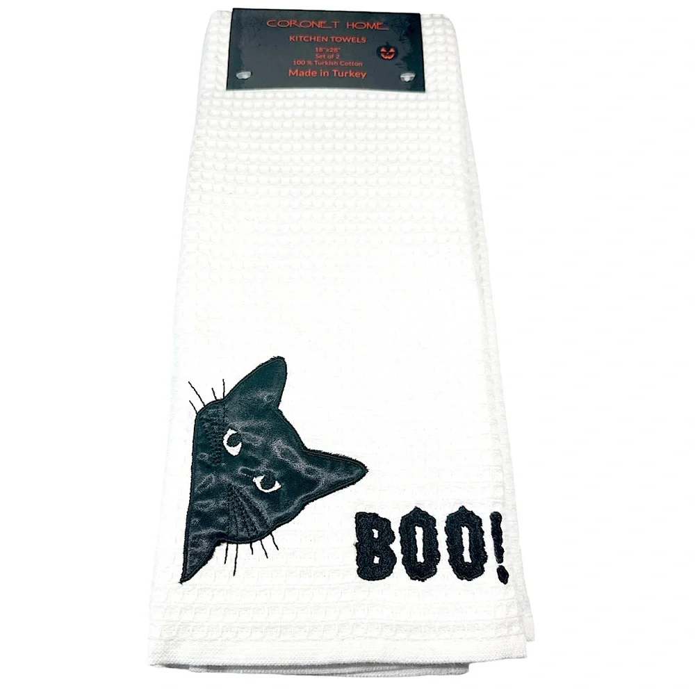 NEW Coronet Home BOO! Halloween Kitchen Towel Set/2
